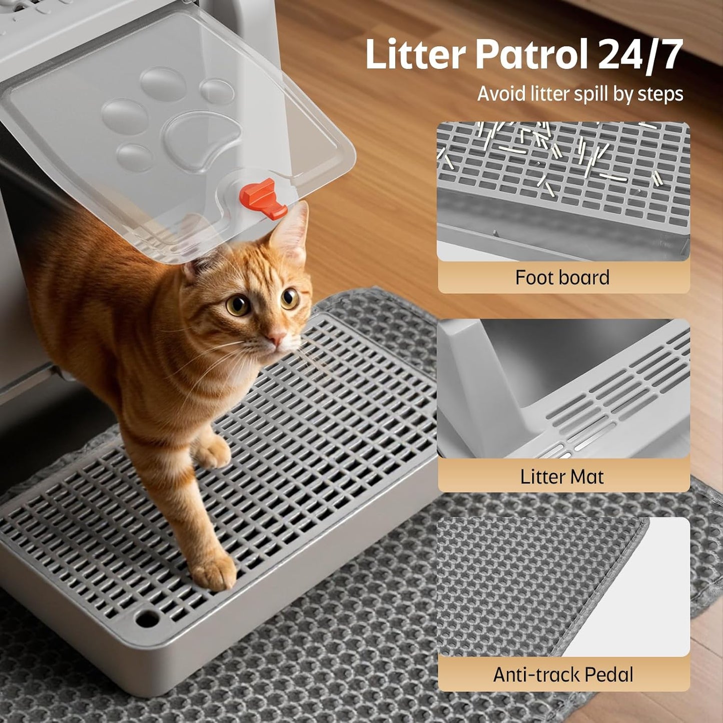 Stainless Steel Litter Box with Lid, XL Metal Cat Litter Box